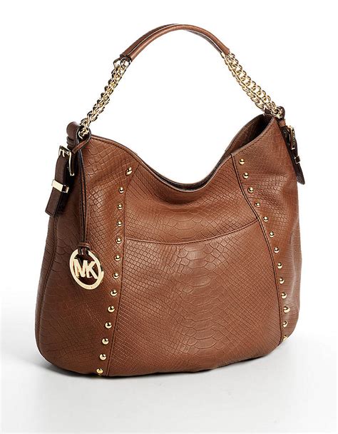 brown and white striped michael kors purse|Michael Kors shoulder bag brown.